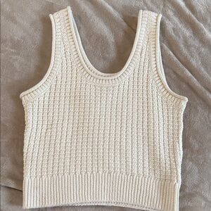 Women's Cream Knit Tank Top